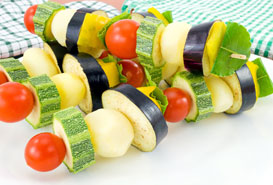 Brochettes de légumes grillés