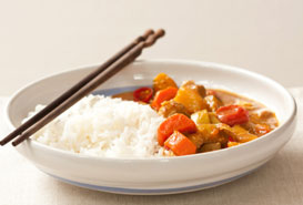Curry végétarien de légumes en sauce 